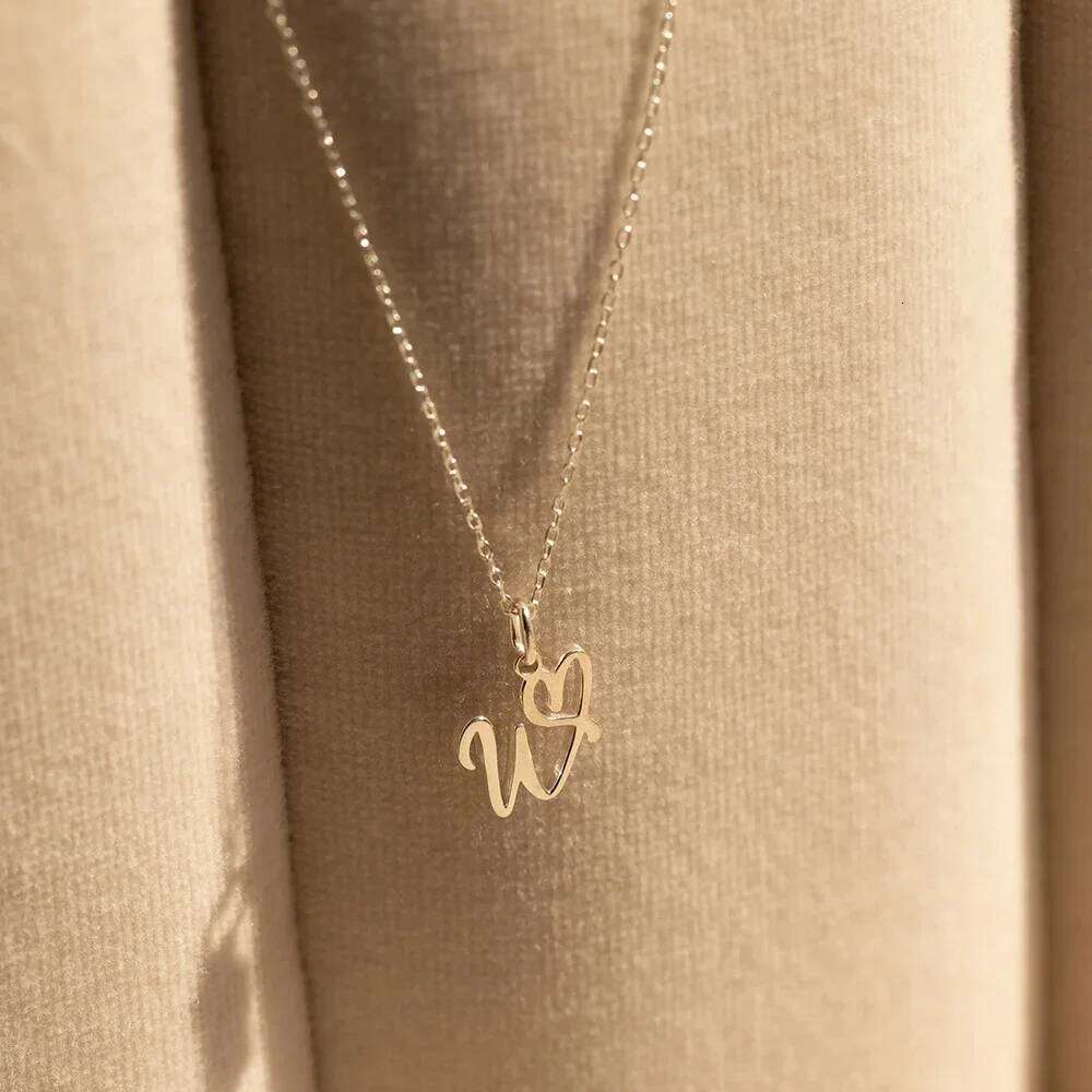 women Initial Art Letter A-Z Charm Pendant Necklace Women's Minimalism Gift Stainless Steel Jewelry Wholesale H260312