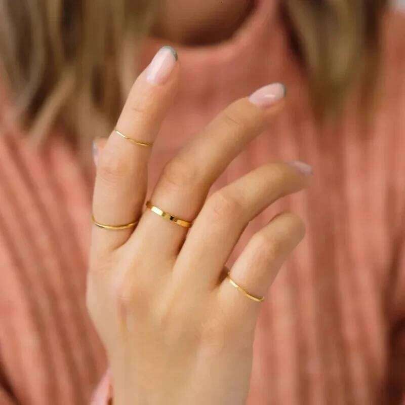 VQYSKO Mixed Coloured For Women Dainty Stackable Boho Style Everyday Rings H260312