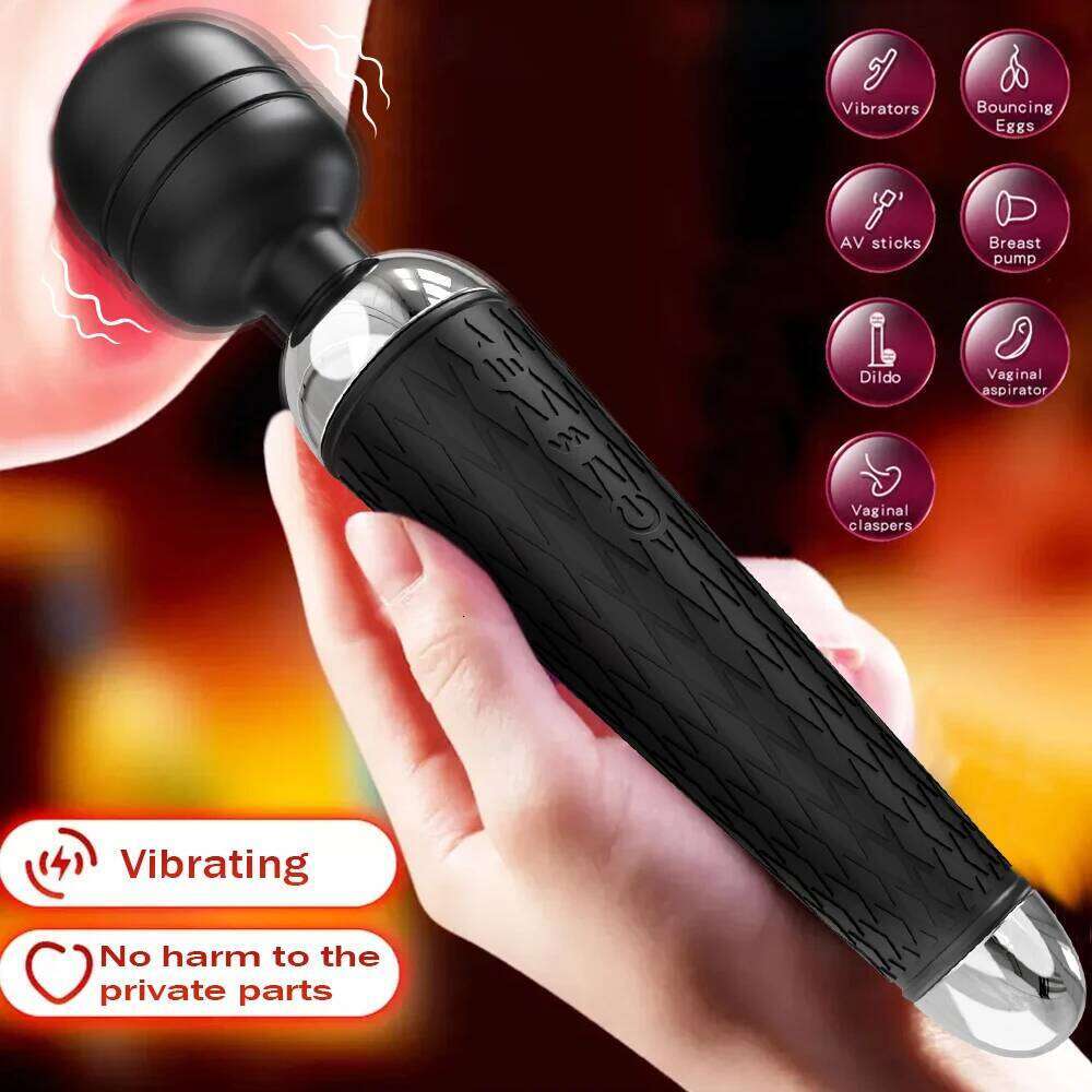 10 Modes Vibrating AV Wand Nipples Vibrator Clitoris Massager Female Masturbator Adult Goods Sex Toy for Women 26H0313