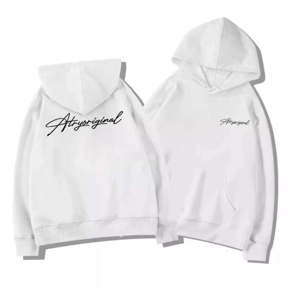 White Gray Letter Print Hooded Hoodie Women Autumn Winter 2025 New Fashion Loose Casual Y2K Tops Men Cotton Warm Sweatshirt Z260314
