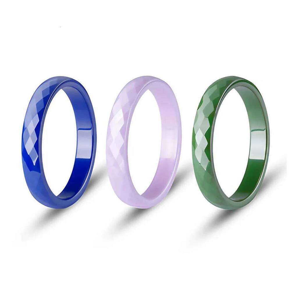 3mm Pink Blue White Women's Ceramic Ring, Hypoallergenic Wedding Band, Comfort Fit Jewelry Gift for Her, Valentine's Day H260312
