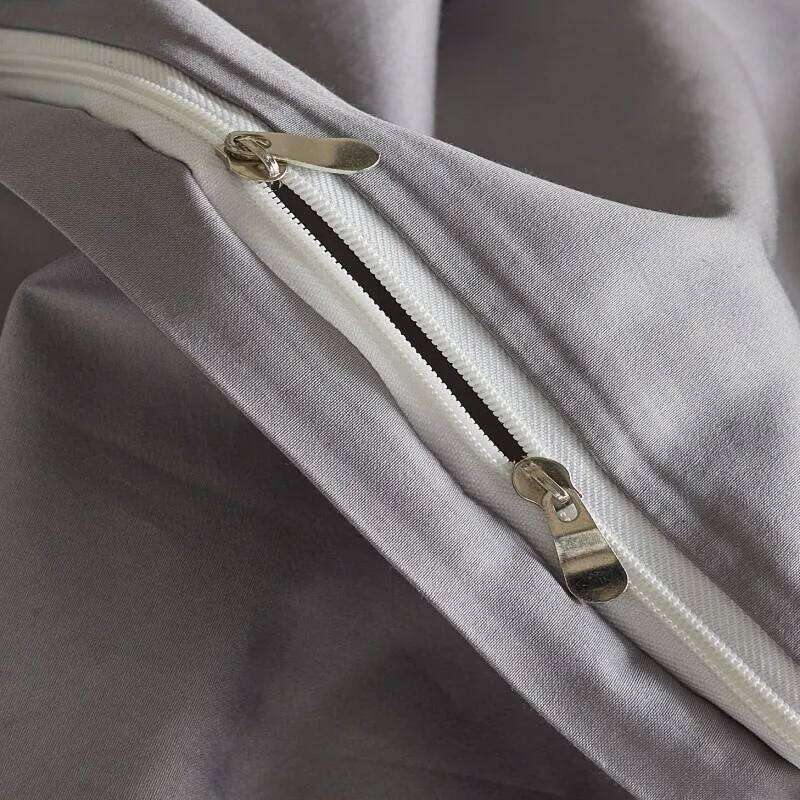 3 Line Embroidery Duvet Cover and 2Pillow Shams Set with Zipper Closure 100%Cotton 600 TC Premium Quality Ultra Soft Bedding set H260312 - view 7