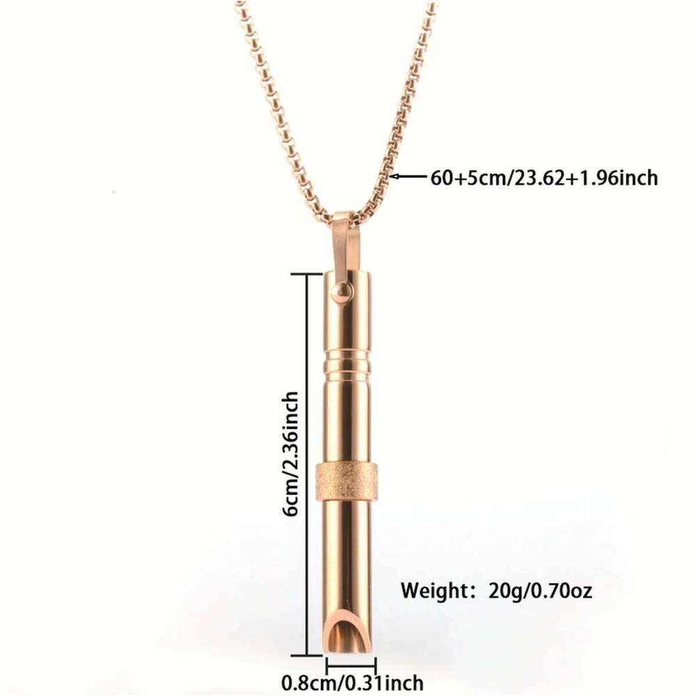 2025 New Fashionable Breathing Meditation Whistle Pendant Necklace, Charming and Colorful Stainless Steel Jewelry Necklace H260312