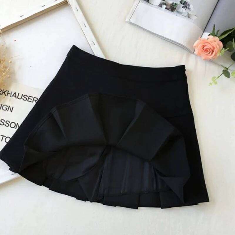 Fashion A Line Women Pleated High Waist Zipper Grey Student Mini JK Summer New 2023 Black Ladies Suit Skirt Z260314
