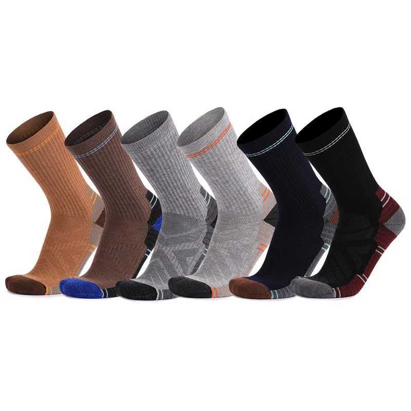 Merino Wool Mens Women Socks Hiking Running Socks Soft Lightweight Absorption Damping Mid-Calf Breathable Ankle Cycling Socks D260313