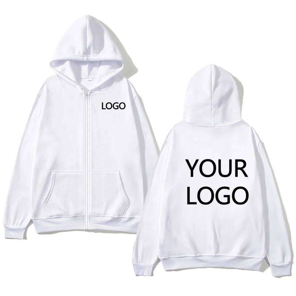 DIY Personalised customised logo, men's street zip front sports sweatshirt, women's casual knitted hoodie, couple's gift Z260314