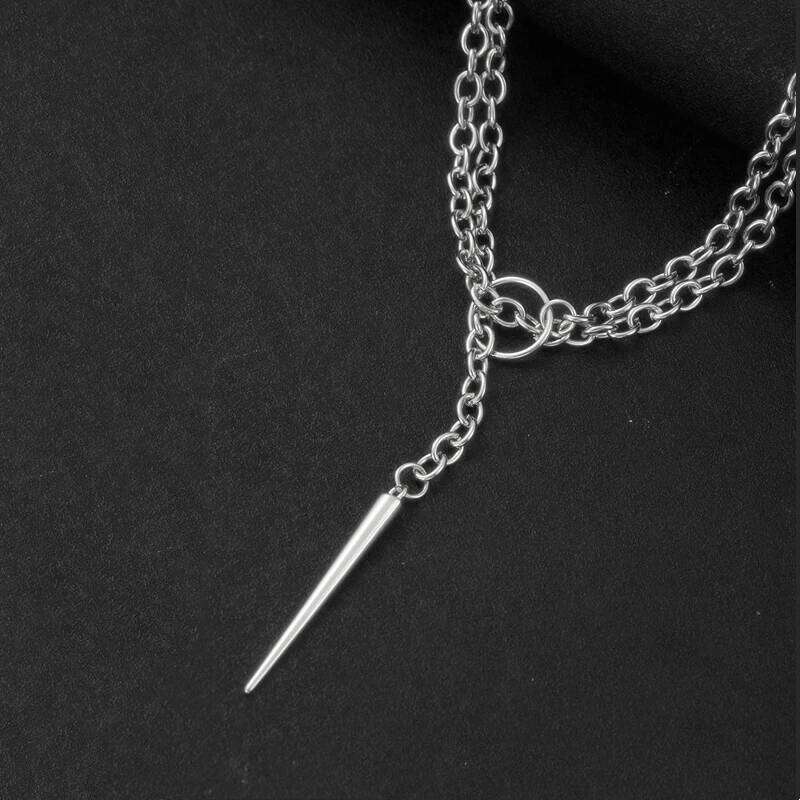 Punk Stud Necklace, Gothic Jewelry, Bat, Exaggeration, Hippie, Y2k, Nightclub, O-ring, Design Sense, TrendyChoker for Women and Men H260312