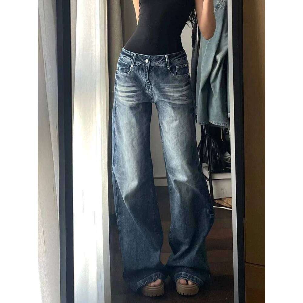 2025 Autumn Winter Women's Denim Pants Y2K Baggy Jean Japanese Cowboy Harajuku Vintage Mom Stacked Jeans Classical New Z260313