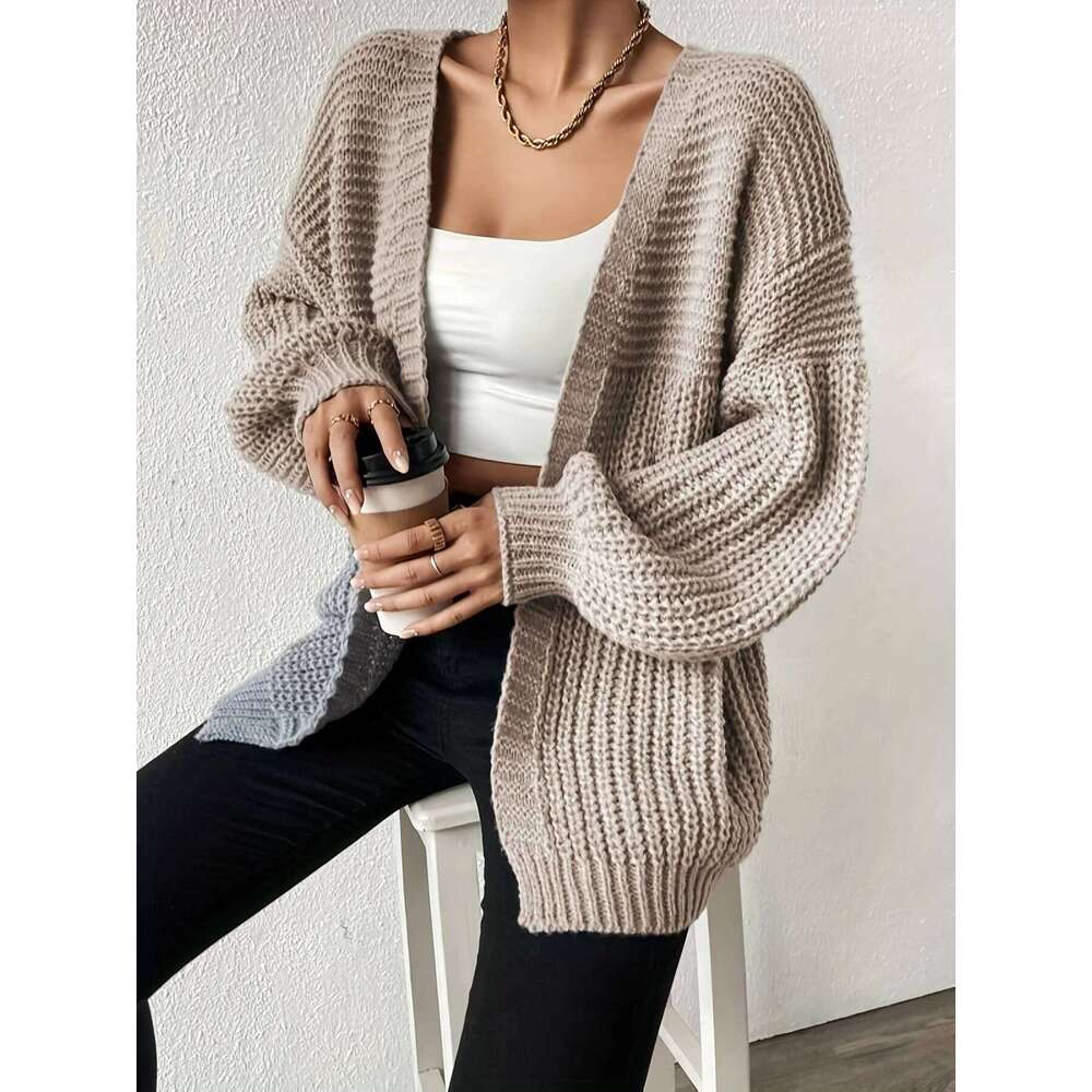 2025 new casual placket dropped shoulder sleeve cardigan Z260313