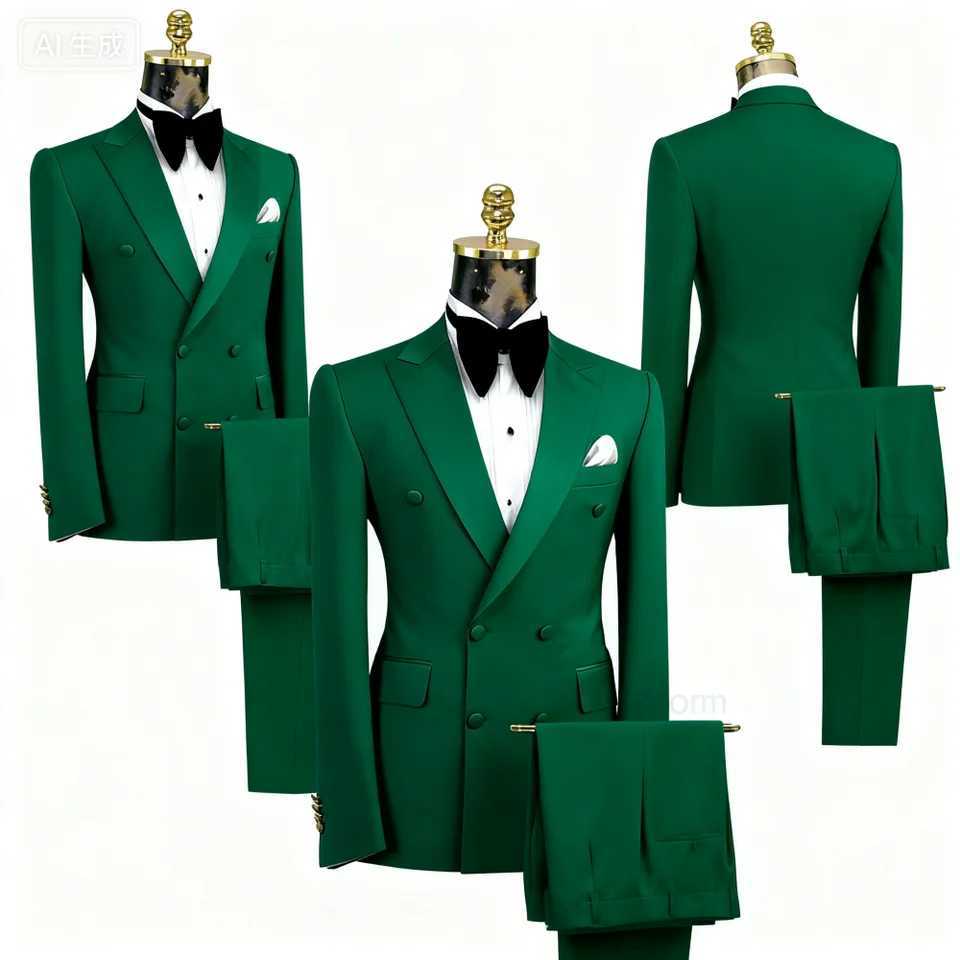 Mens Double Breasted Terno Smoking Suit Formal Fino2 Fit Notch Lapel Solid Color Wedding Guest Khaki 2-Piece Suit for Ceremony M260313