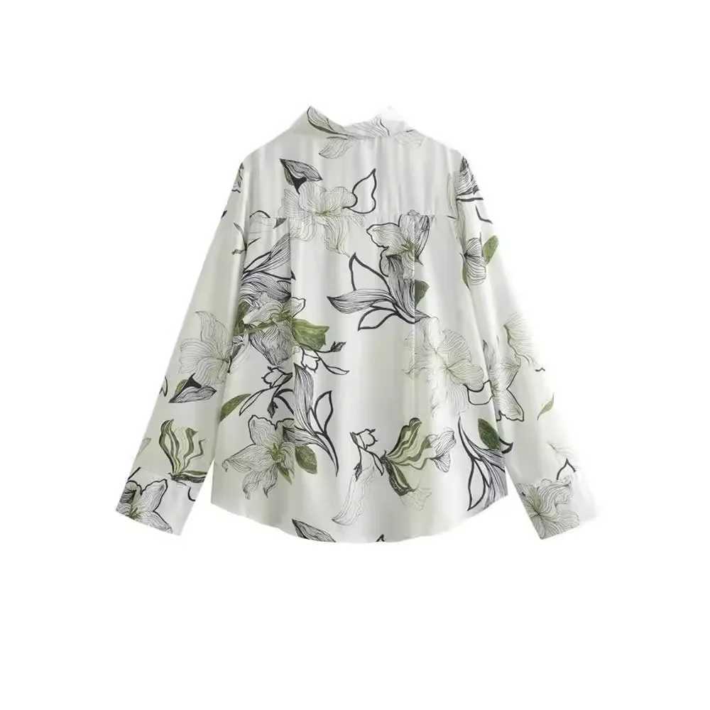 PRINTKAOIR Spring and Autumn French casual and comfortable vacation style printed loose shirt and printed pants set M260313