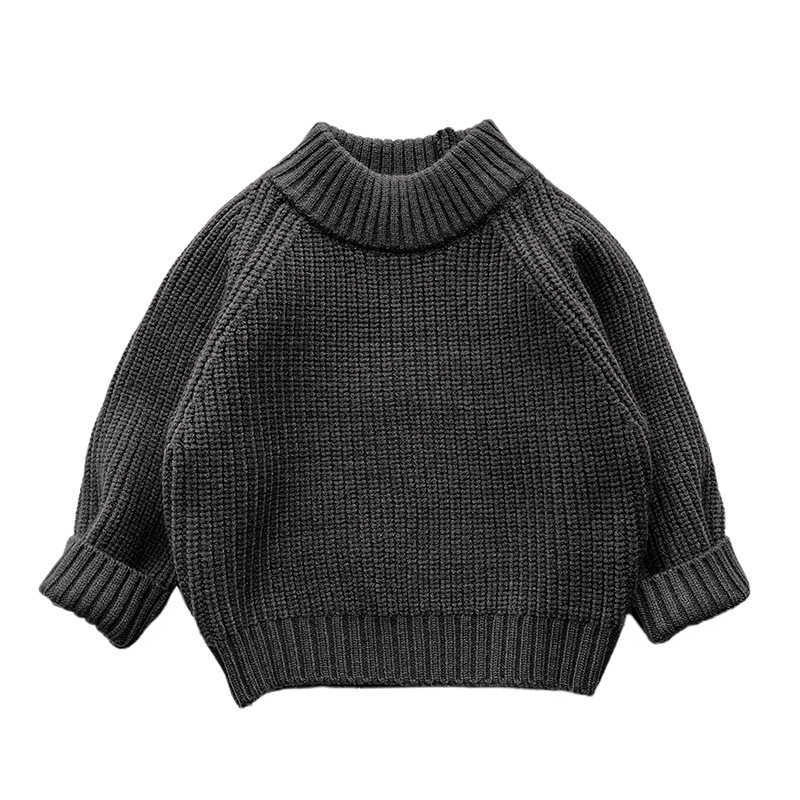 Pullover Korean children's clothing new autumn and winter children's tops chunky knit pullover base layer half-high collar sweater for boys 