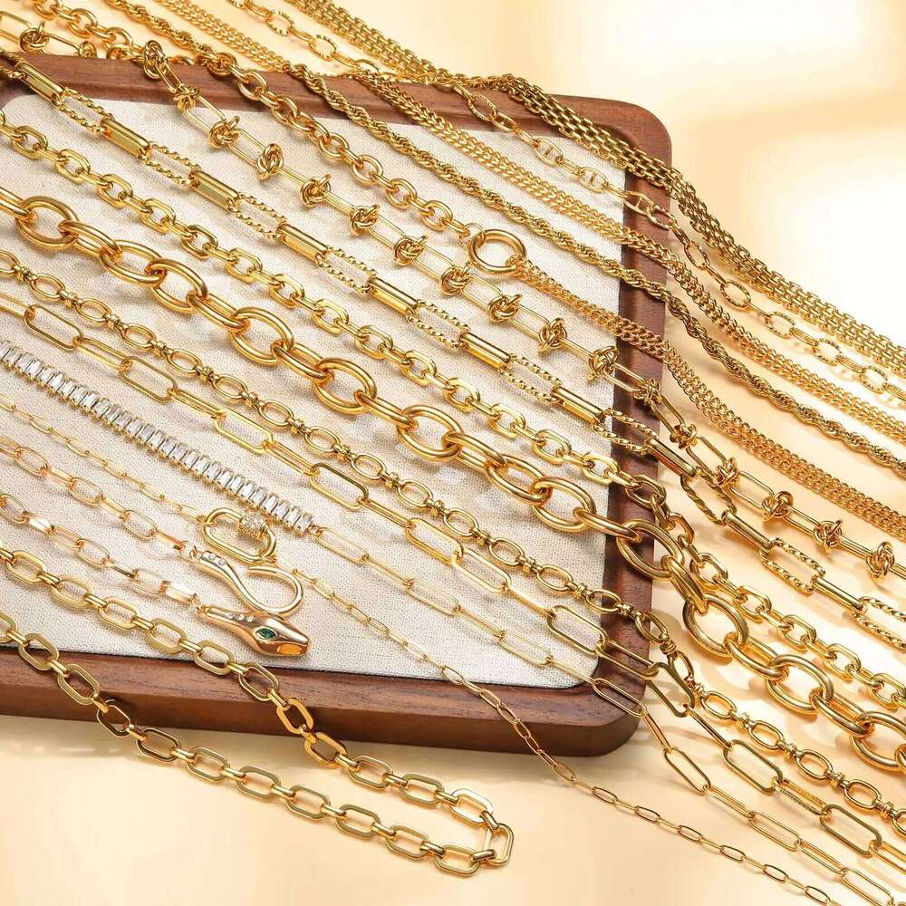 Chunky Gold Plated Link Necklace For Women, Stainless Steel Oval Thick Chain Choker Minimalist Jewelry H260312