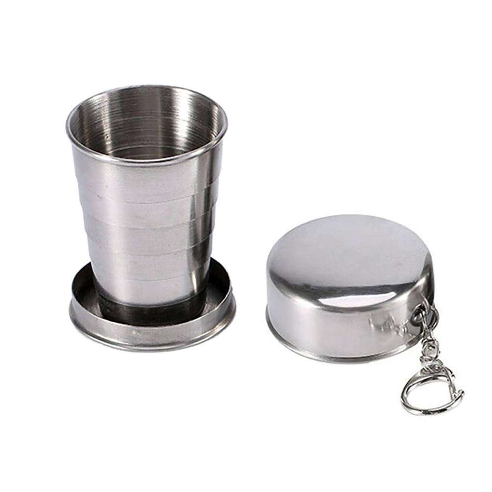 Stainless Steel Cutlery Coffee Cups Convenient to Carry Foldable Cup for Touring Trips Outdoor Camping Z260314