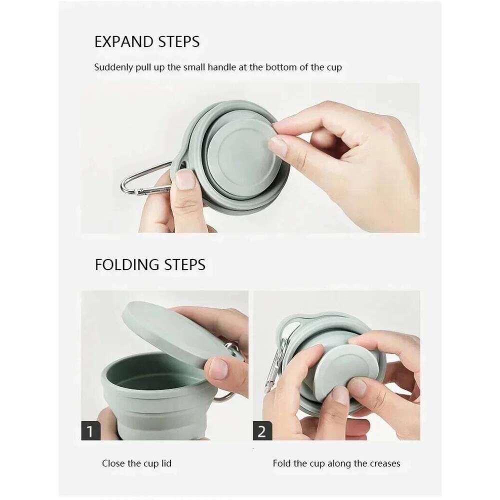 1pcsSilicone Folding With Hanging Hole Creative Water Portable Washing Fashion Travel Silicone Cup Outdoors Z260313