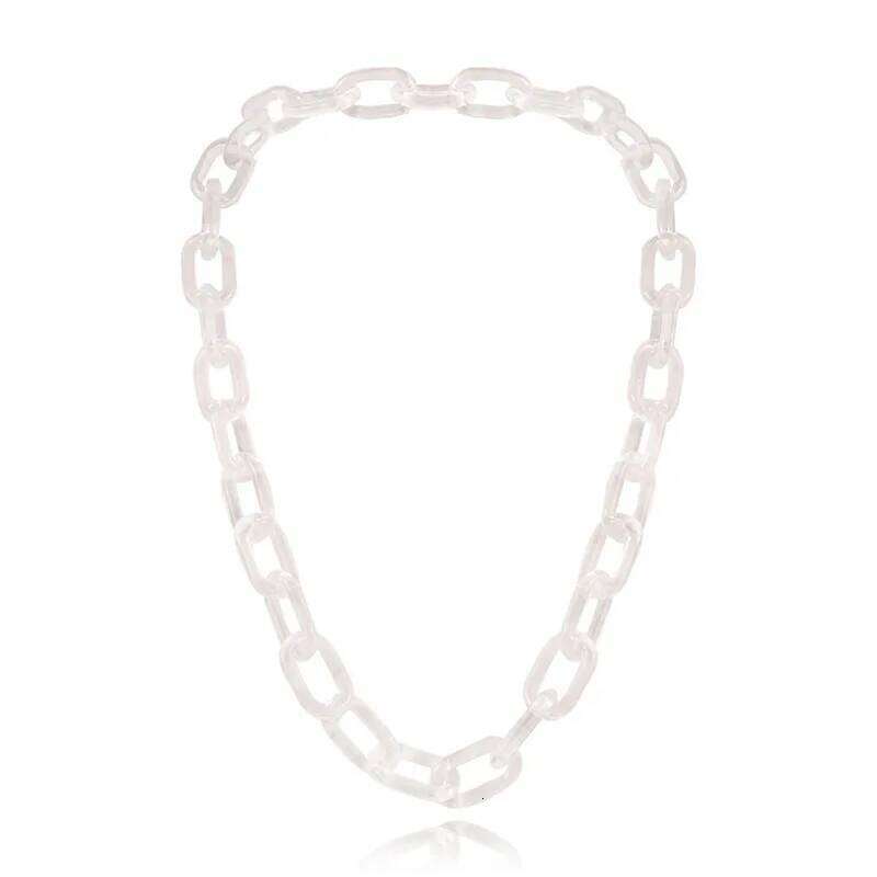 Colorful Acrylic Single Buckle Necklace Punk Choker for Women Fashionable Geometric Shape Multi-layered Alloy Pendant H260312