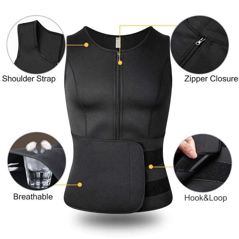 Men Body Shaper Waist Slimming Shirt Sauna Sweat Vest Compression Undershirt Shapewear Fat Burner Workout Tank Tops 26Y0313