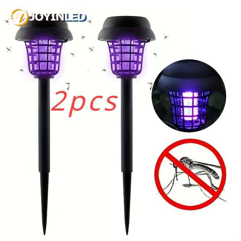 2pcs Solar Mosquito Killer LampGarden Fly Trap LampYard Mosquito Trap Electric Shock Insect Killing Mosquito Repellent Lamp H260313