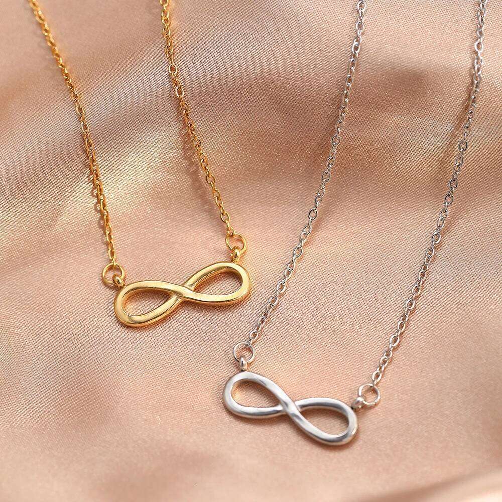 DGIDDK Stainless Steel Infinity Symbol 8 Character Pendant Necklace Women Suitable For Daily Wear Collarbone Chain Jewelry H260312