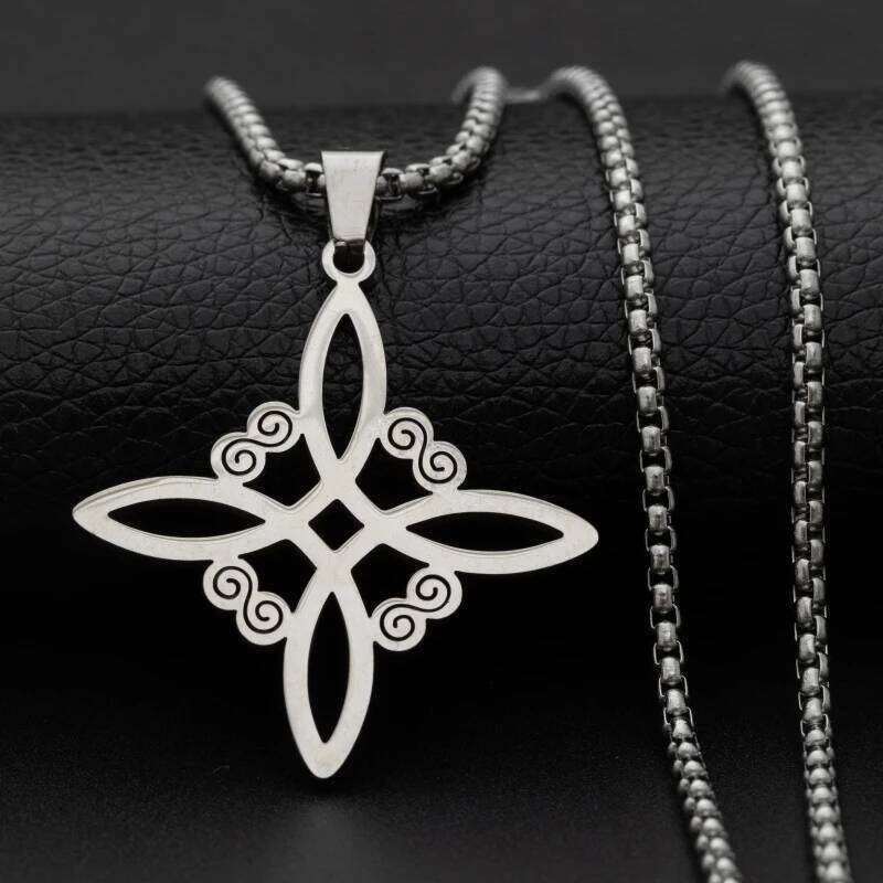 Stainless Steel Simple Witch's Irish Knot Necklace Infinity Witch Women's Casual Charm Jewelry Gift H260312