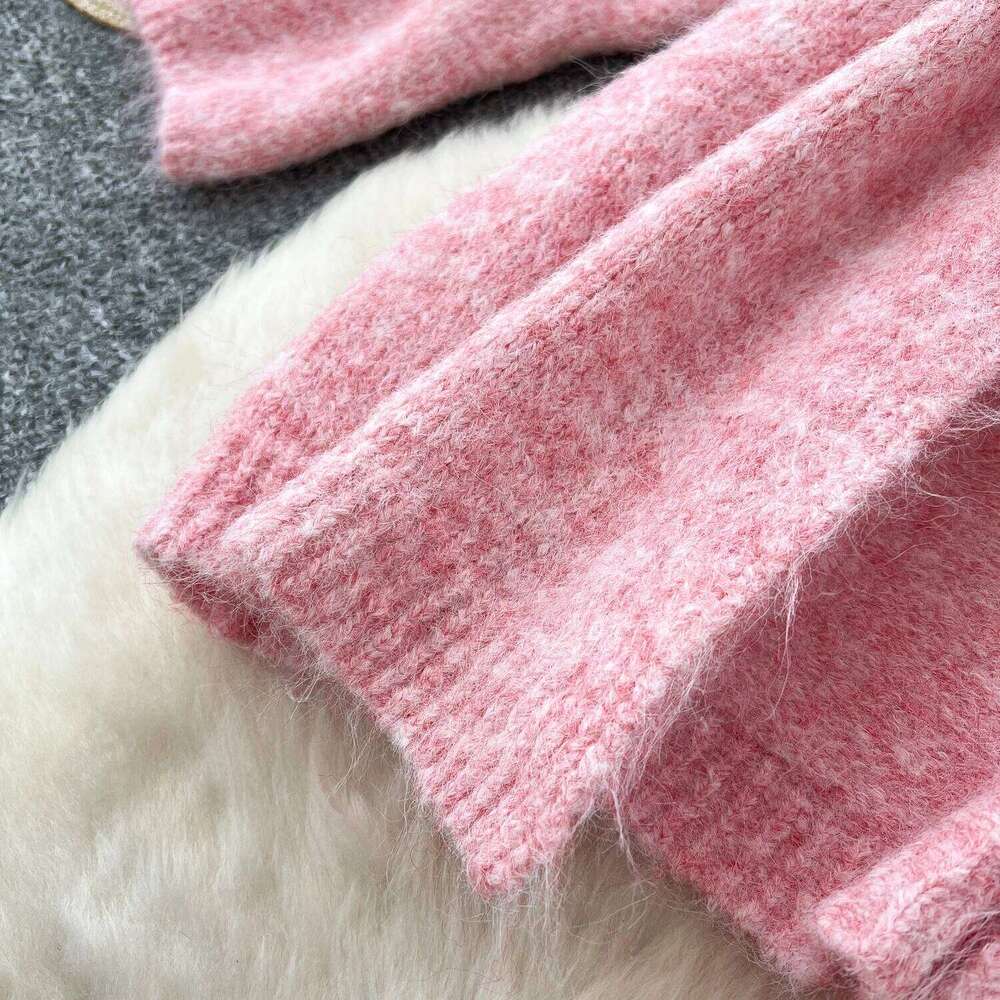 2025 New Fashion Solid Cashmere Sweater Long Sleeves Loose Warm Cardigan+Sleeveless Knitting Tank Top Winter Gentle Casual Tops Z260313