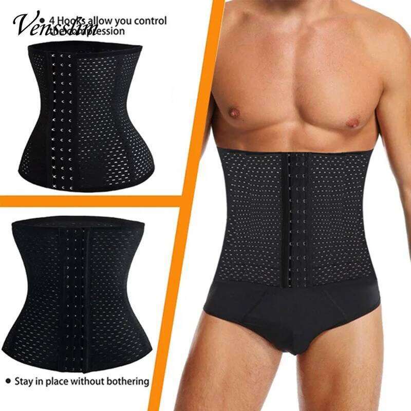 for Men Sweat Belt Sauna Trimmer Stomach Wraps Workout Body Shaper Band Waist Cincher Corset Belly Strap Shapewear 26Y0313