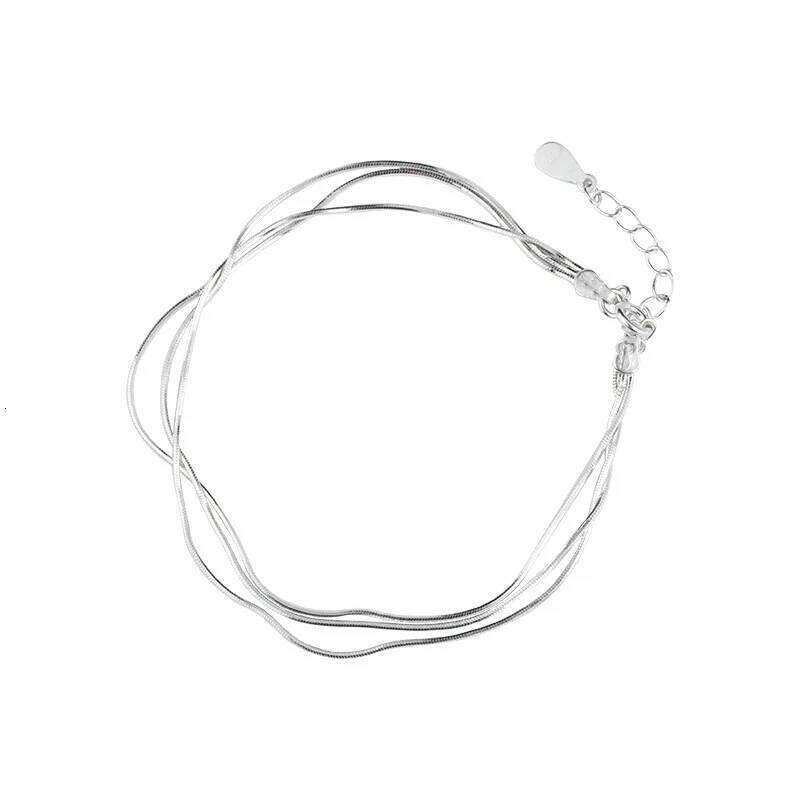 Korean Simple layer Bracelets Jewelry Hot Fashion 925 Sterling Silver Bracelet For Women Z260313