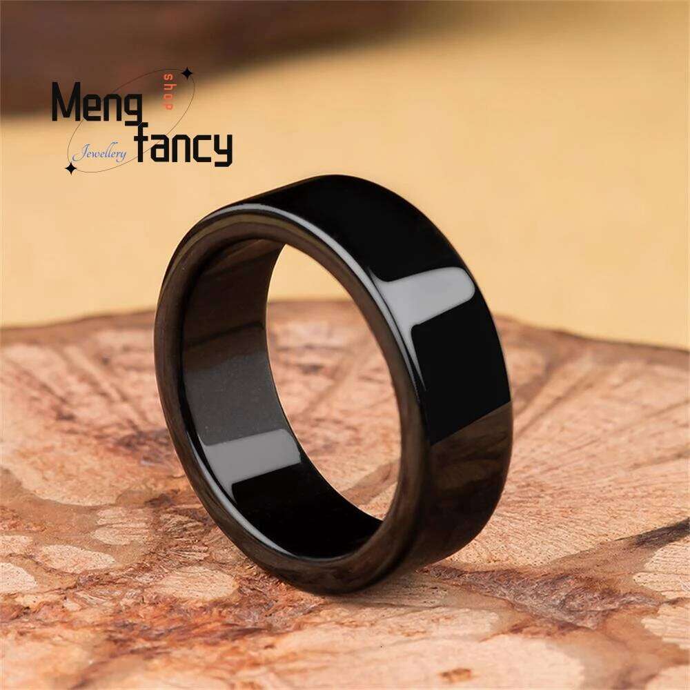 Genuine Natural A-goods Jadeite Ink Jade Couple Rings for Men and Women Exquisite Luxury Wedding Souvenir Fashion Charms Jewelry H260312