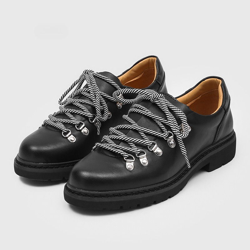 Man Designer Personalized Niche Trendy Casual Leather Shoes Outdoor Cow Suede Fashion British Style Colorful Shoelaces Derby Shoe