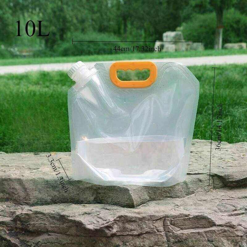 1PC Foldable Portable Storage Bag - Thickened Large Capacity Hiking Camping Water Pouch with Handle & Drinking Spout Z260313