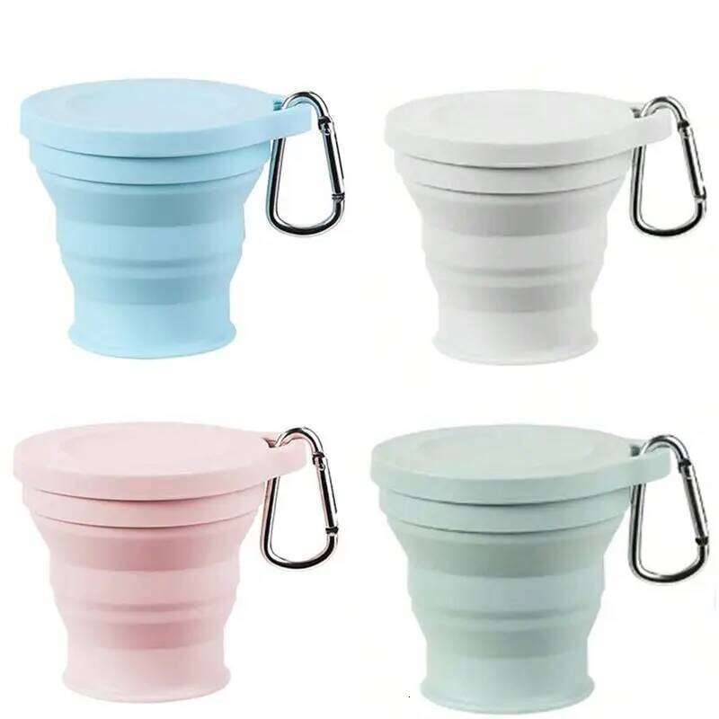 FYBL-Water With Hanging Hole Silicone Folding Outdoors Travel Portable Washing Cup Fashion Z260313