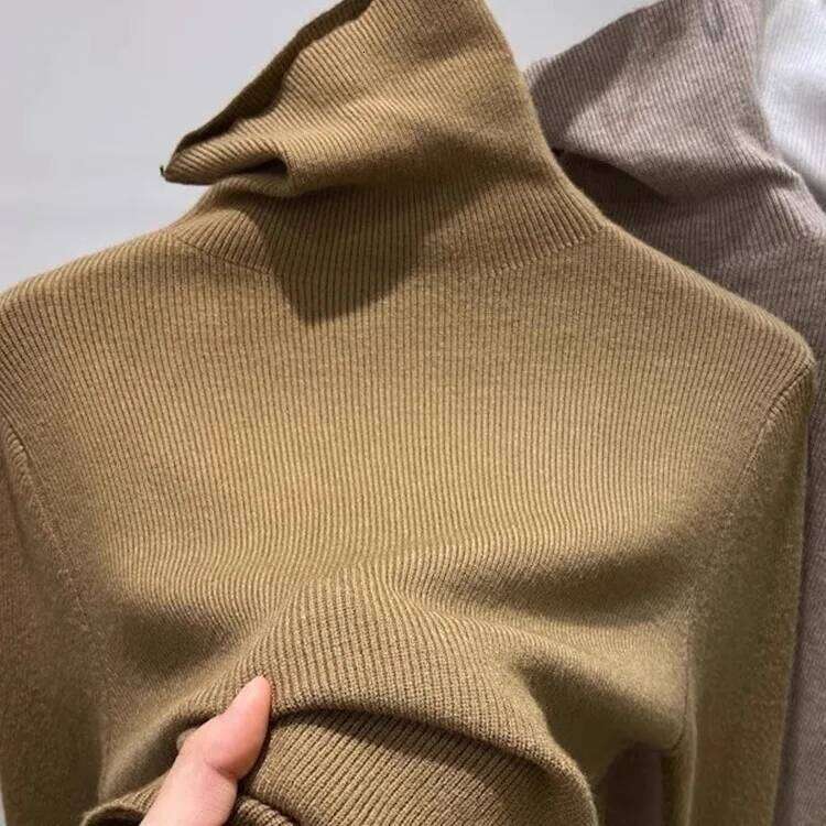 Knitted Pullovers New Long Sleeve Turtleneck White Knit Sweater Pullover Women Tops Sweaters Sueters De Mujer Q992 Z260313