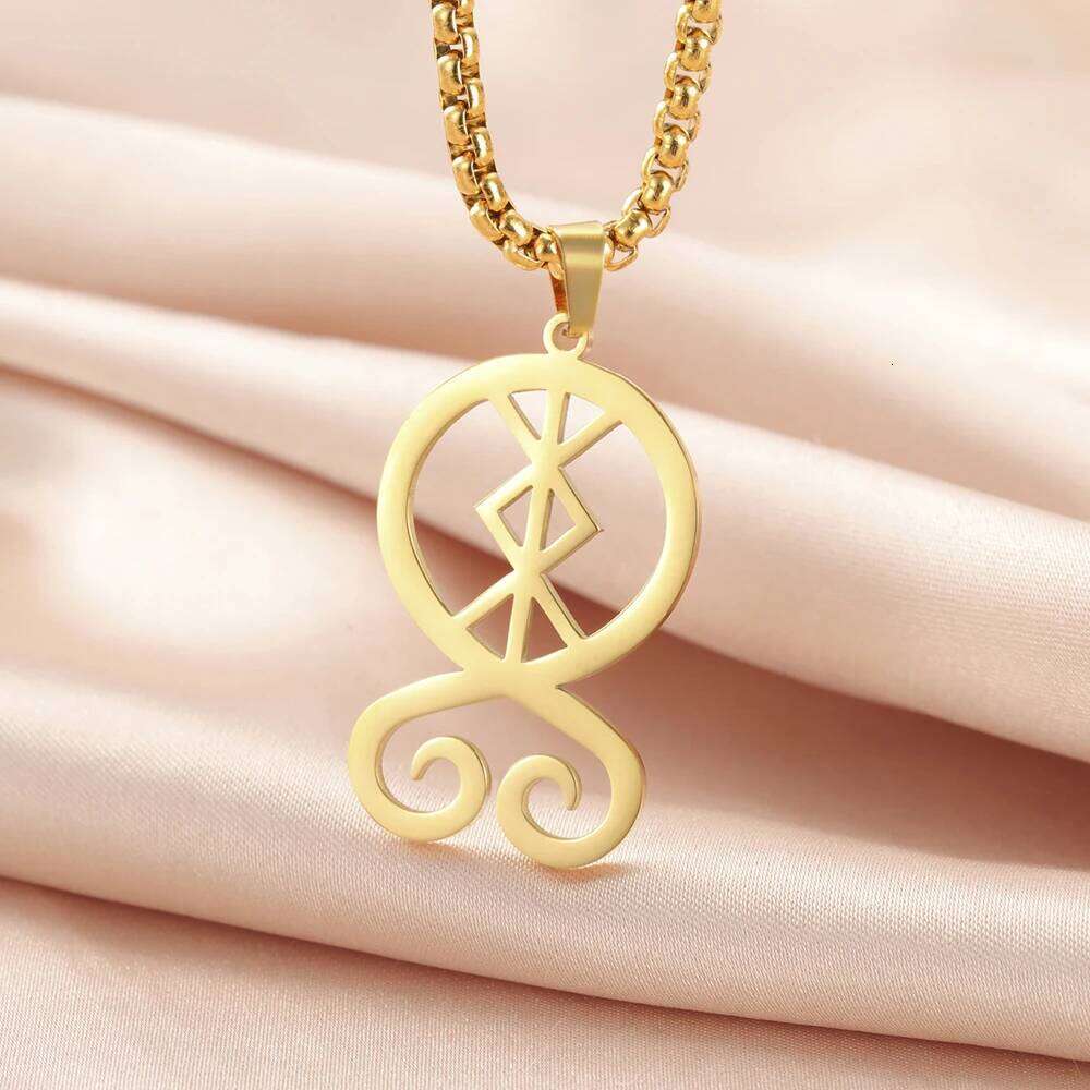 Dawapara Rune of Protection Troll Cross Necklace Trollkors Nordic Magical Symbol Scandinavian Amulet Stainless Steel Jewelry H260312