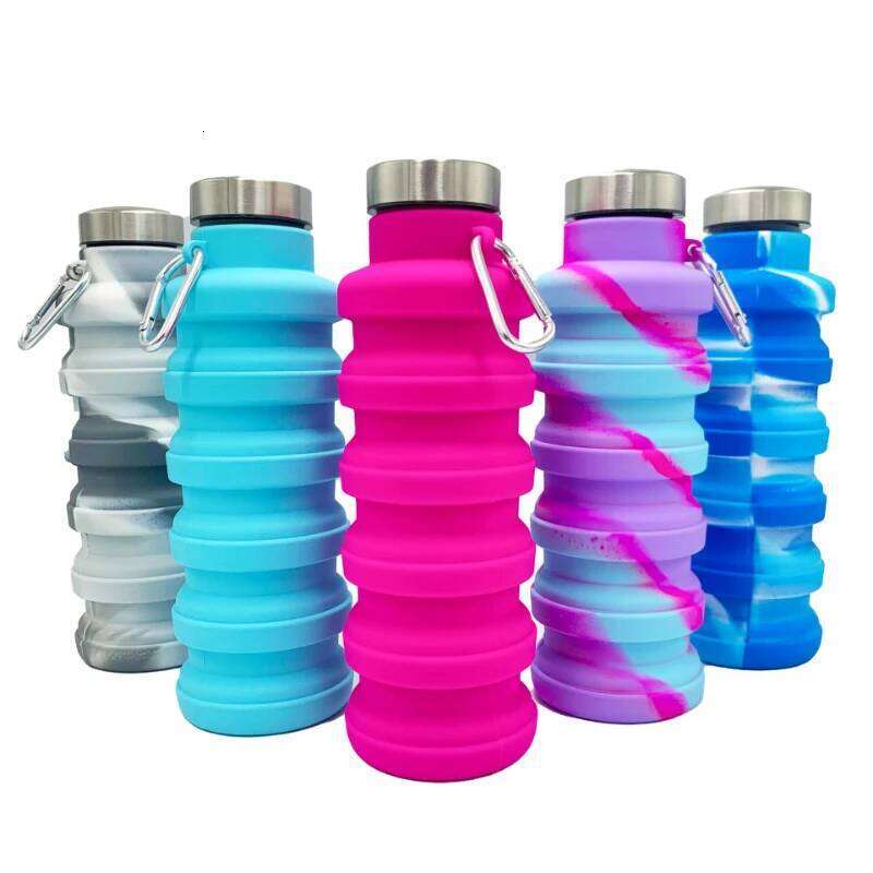 Telescopic Silicone Water Portable cup folding kettle suitable both hot and cold sports water Bottle fitness Z260313