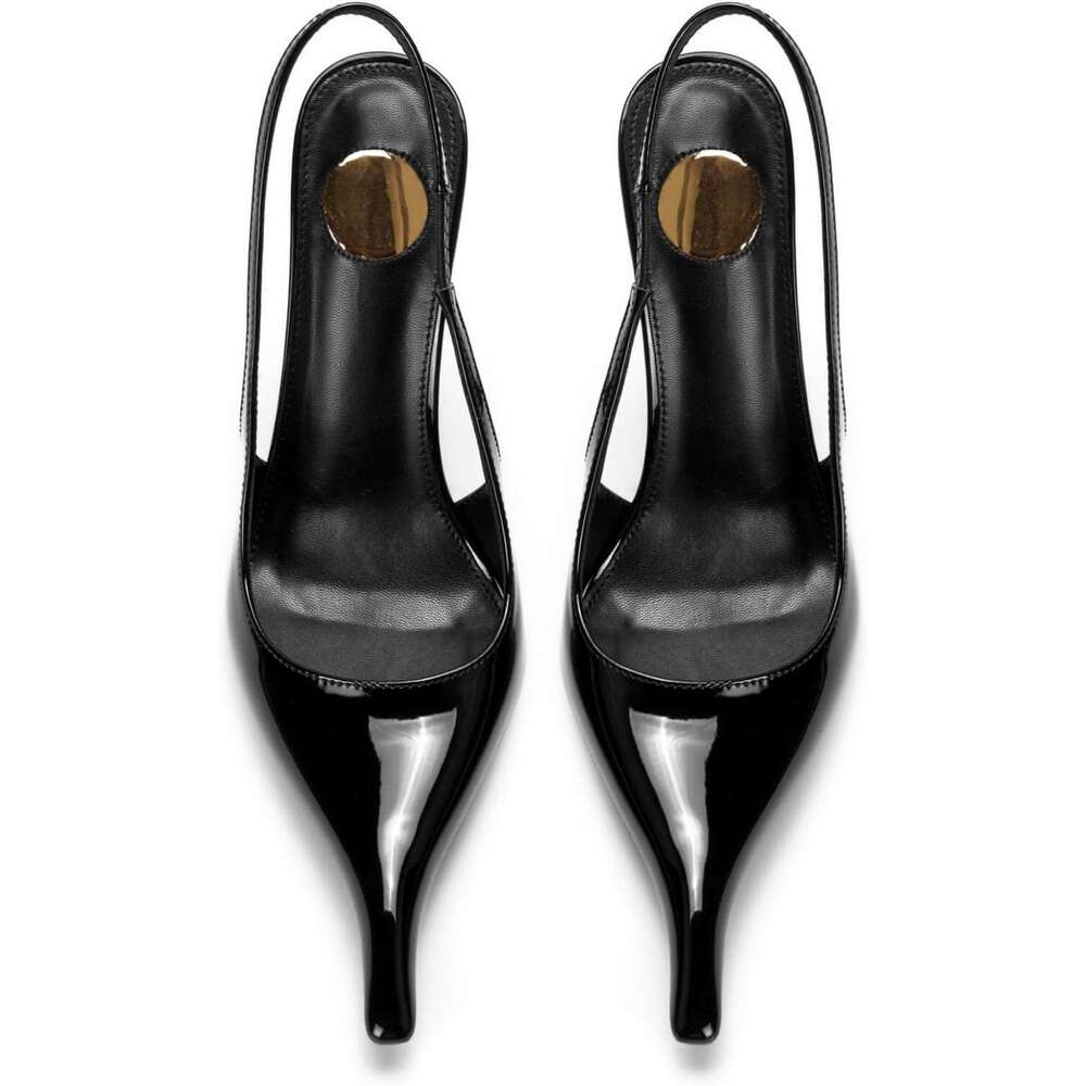 Slingback For Women Pointed Close Toe Kitten Heels Patent Pumps Party Comfy Stiletto Inch Dress Shoes MOJIDASHU