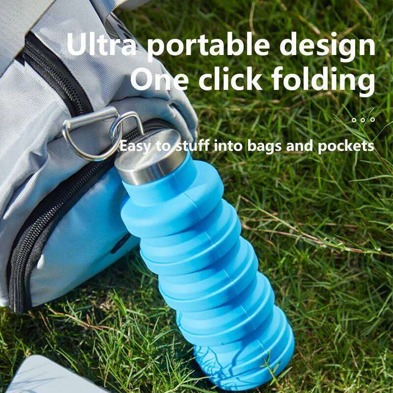 1Pcs Collapsible Water Bottle, Reuseable BPA Free Silicone Foldable Bottles Portable Hiking Cup For Outdoor Mountaineering Tours Z260314
