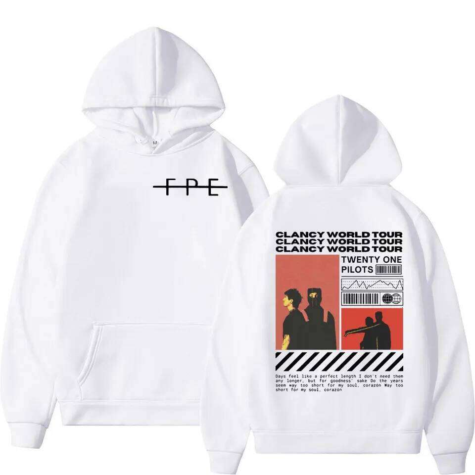 Hip-hop singer Twenty One Pilots Clancy tour men's hoodie autumn winter men and women street fashion pullover sweatshirt Z260314