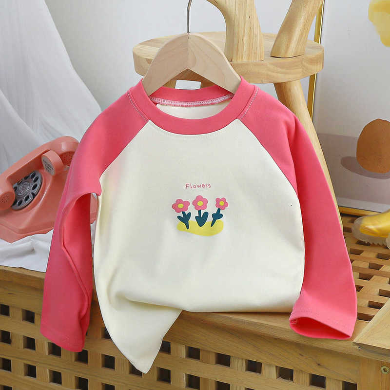 T-shirts Children's Long Sleeve T-Shirt Pure Cotton New Baby Base Shirt Knitted Top Boys' Autumn Clothes Korean Style Year Old Kids' Cl