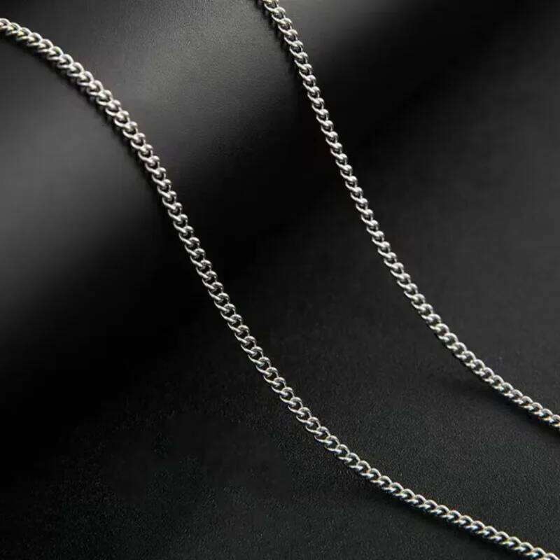2mm Men's Cuban Chain Simple Stainless Necklace Fashion Titanium Steel Jewelry Trend Accessories Party Gifts H260312