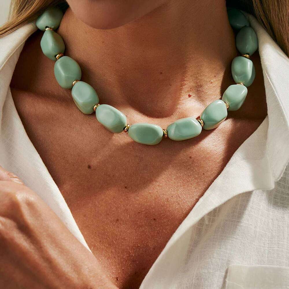 Salircon 5 Styles Bohemian Irregular Acrylic Clavicle Chain Necklace Women Fashion Handmade Bead Choker Necklaces Party Jewelry H260312