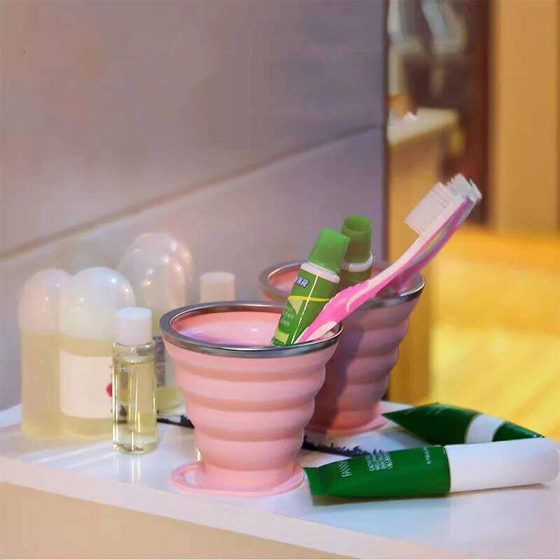 Silicone Folding Cup Cute 200ML Space-saving Coffee Mug Portable with Leakproof Cover Telescopic Water Bottle Camping Hiking Z260313