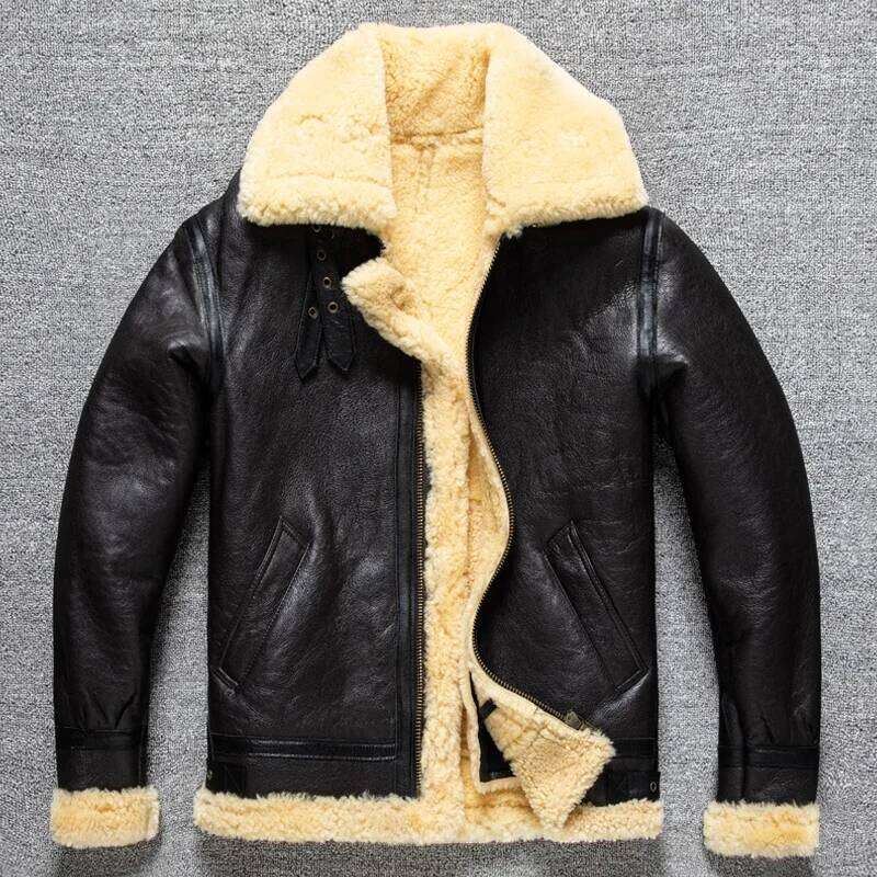 Original Ecological Pure Sheepskin Integrated Winter Outfit B3 Tuscan Real Leather Jacket Men's Fur Plus Thick Coat Z260313