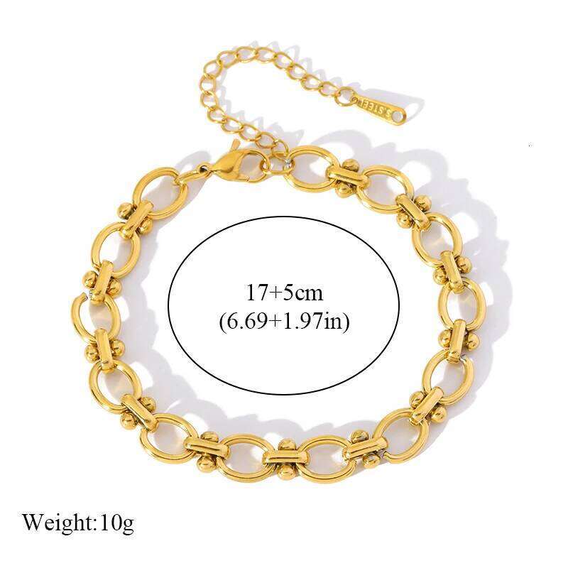 EILIECK 316L Stainless Steel Link Bracelet For Women Trendy Punk 18K Gold Plated Waterproof Wrist Chain Jewelry Gift Party Z260313