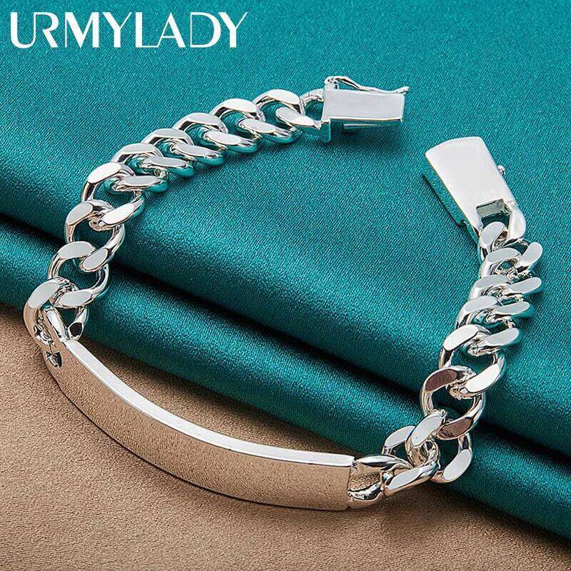 Charm 925 Sterling Silver Design Noble Pretty 10mm Mens Chain Jewelry Fashion Geometric Bracelet Factory Price Z260313