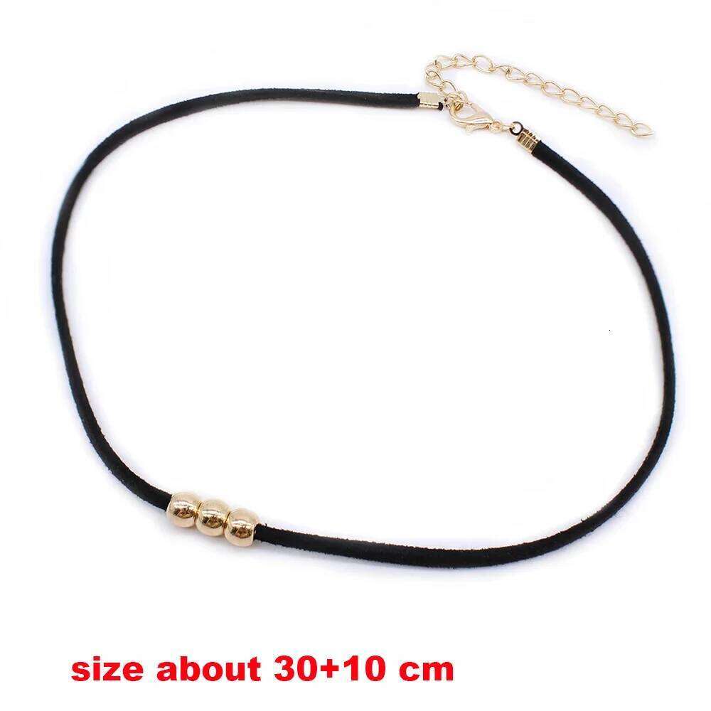 Boho Slim Choker with Silver Color Beads Fashion Short Necklaces for Women Girls Kids Gothic Travel Jewelry Gift H260312