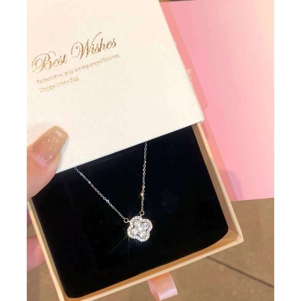 Cr Full Diamond Necklace - Lucky Charm Jewelry Gift for Her Exquisite Minimalist Design | Perfect Ins Style Luxu H260312