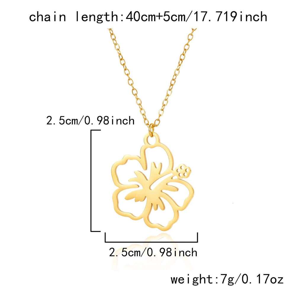 Stainless Steel Hollow Flower Pendant Necklace for Women Girls Gold Color Choker Chain Party Collar Jewelry Friends Gift H260312