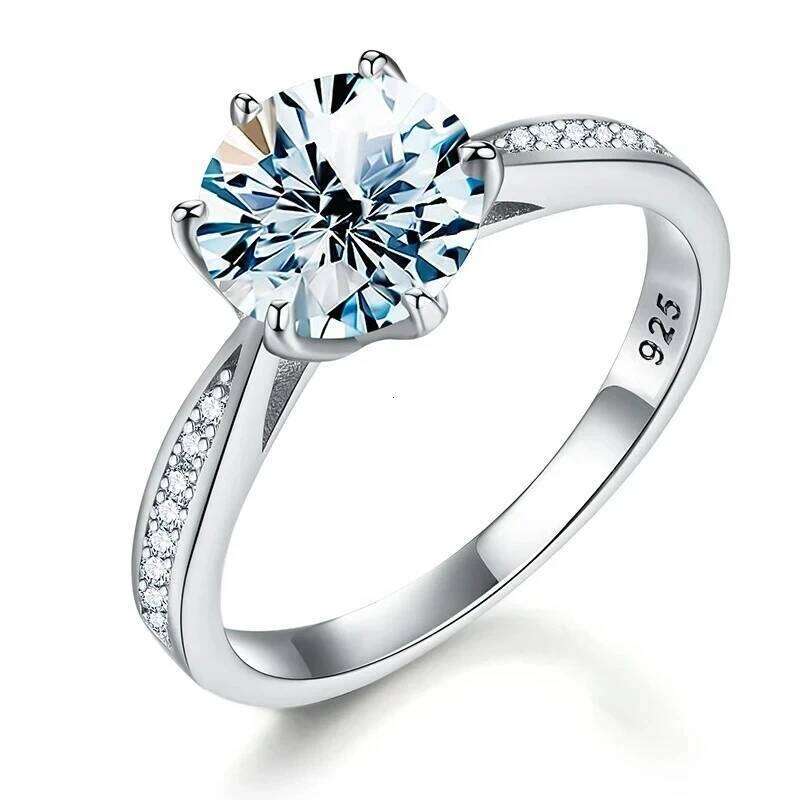 GRA Luxury Real 0.5-1CT Moissanite Diamond Rings for Women Engagement 925 Sterling Silver Original Gemstone Fine Jewelry H260312
