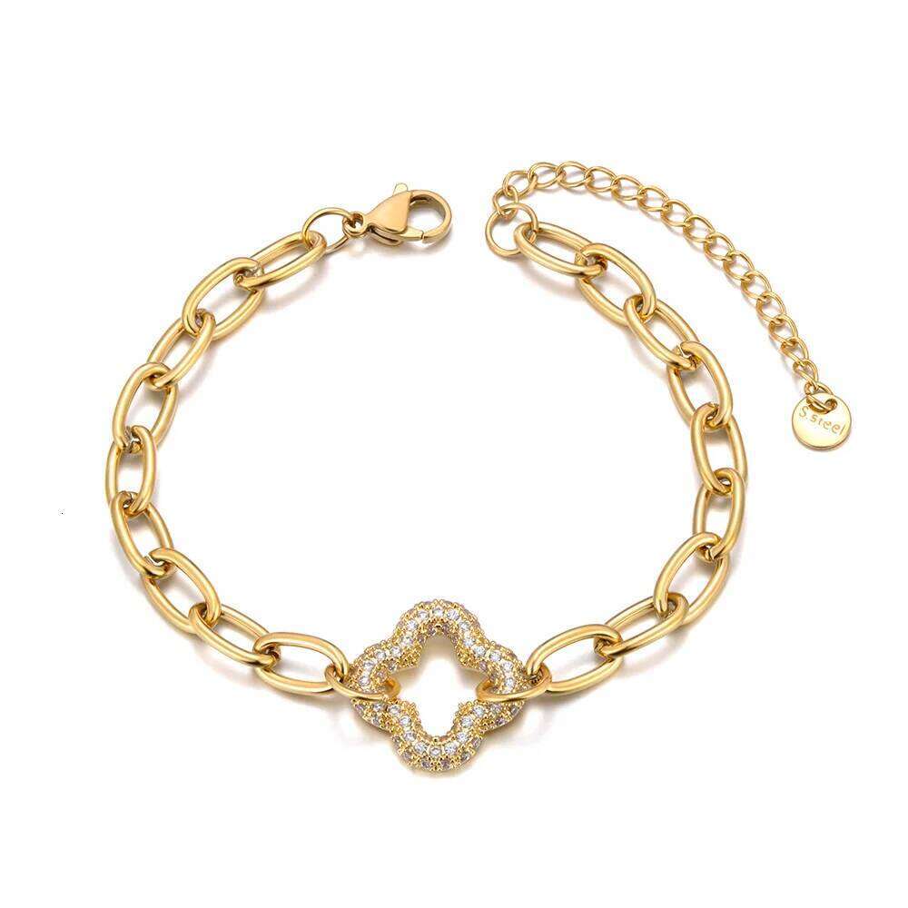 Lokaer Delicate Rhinestone Heart Flower Charm Bracelet Exquisite Stainless Steel Waterproof Jewelry Women Drop Shipping B25018 Z260313