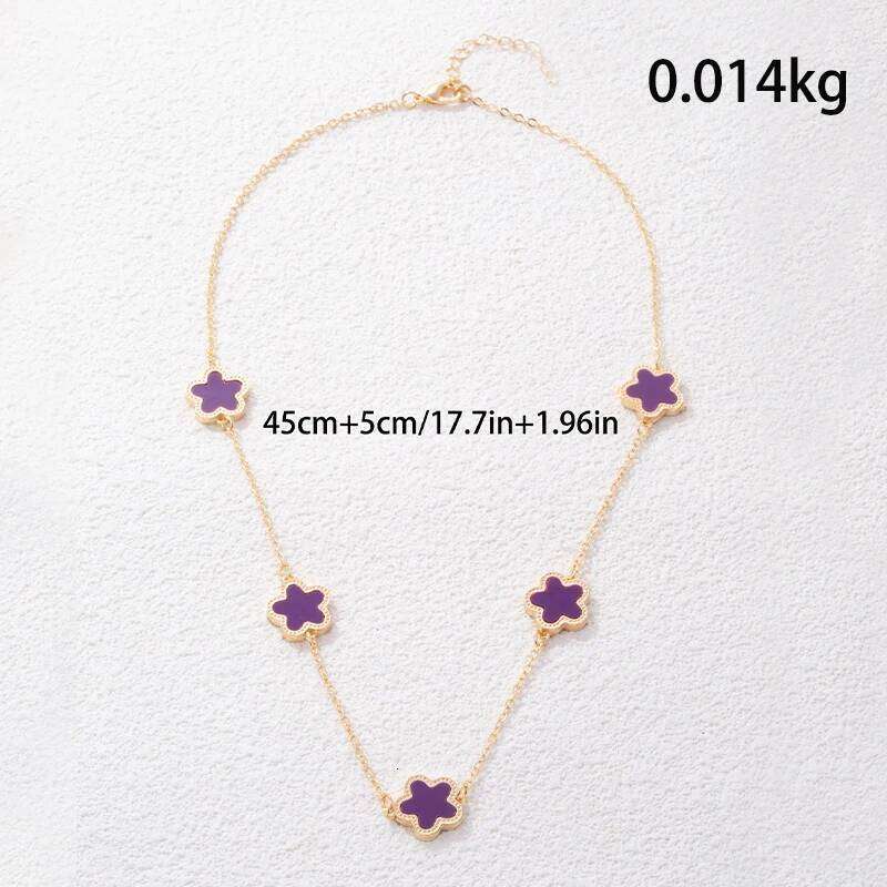 Fashion Plant Plum Blossom Five Flower Pendant Necklace for Women Girls New Trendy Lucky Cr Clavicle Chain Jewelry Gift H260312